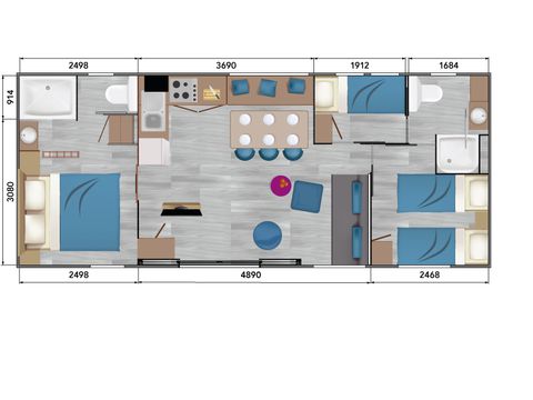 MOBILHOME 6 personnes - TAOS + SPA