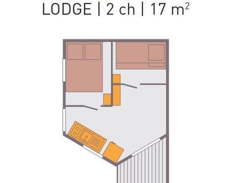 TENTE TOILE ET BOIS 4 personnes - TENTE LODGE - Les Yuccas | 4 pers. 2 ch.
