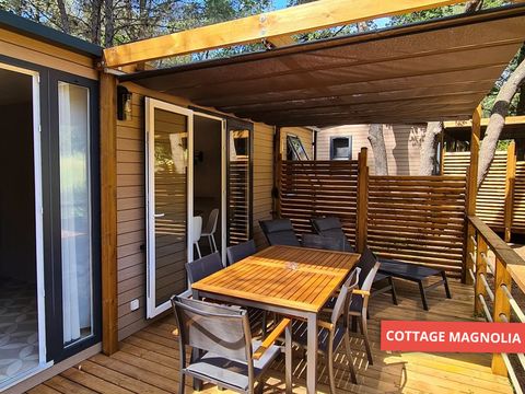 MOBILHOME 6 personnes - NEW 2023 ! Cottage MAGNOLIA + jacuzzi 32m² (2 chambres)