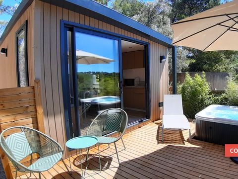 MOBILHOME 2 personnes - Cottage JASMIN + jacuzzi 21m² (1 chambre)