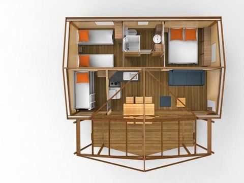 LODGE 8 personnes - Lodge COTTON 32m2  6/8 P (3 chambres)