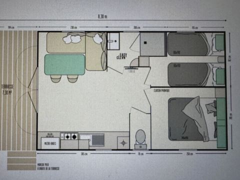 MOBILHOME 4 personnes - Cottage LILAS 25m² (2 chambres)