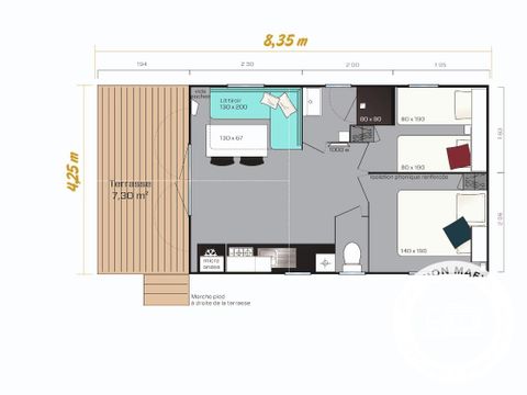 MOBILHOME 5 personnes - TY BAY LAC