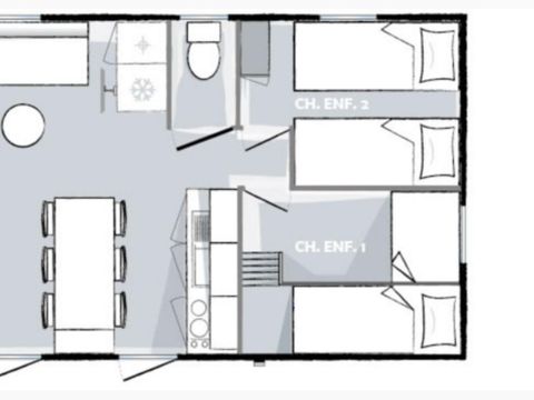 MOBILHOME 6 personnes - TY BIHAN LAC