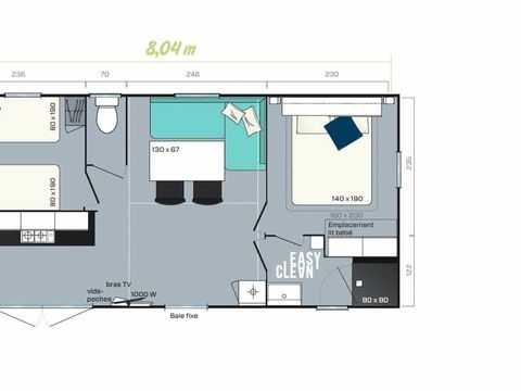 MOBILHOME 6 personnes - Mobil Home Ty Heol 3 Pièces 4/6 Personnes Climatisé + TV