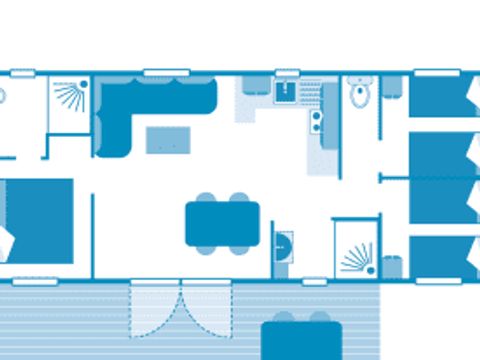 MOBILHOME 6 personnes - Cottage 6p 3ch 2 SDB ****