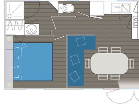 MOBILHOME 6 personnes - Tribord CONFORT -3 chambres 32m²- *Clim, terrasse, TV*