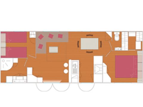 MOBILHOME 6 personnes - Madison PREMIUM -2 chambres 40m²- *Clim, terrasse, TV*