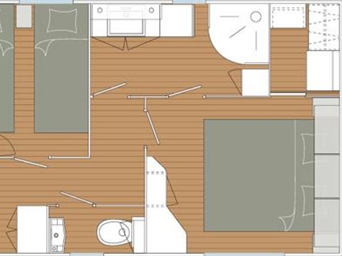MOBILHOME 6 personnes - Charleston PREMIUM -2 chambres 40m²- *Clim, terrasse, TV*