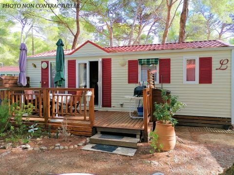 Mobilhome 4 personnes - Maldives CONFORT -2 chambres 32m²- *Clim, terrasse, TV*