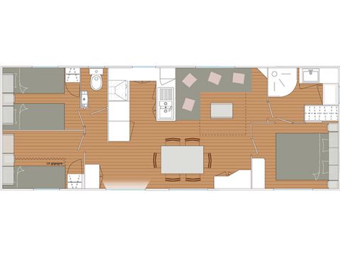 MOBILHOME 6 personnes - Blueberry 3  PREMIUM -2 chambres 32m²- *Clim, terrasse, TV*