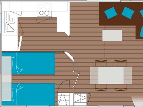 MOBILHOME 4 personnes - Sumba  CONFORT -2 chambres 30m²- *Clim, terrasse, TV*