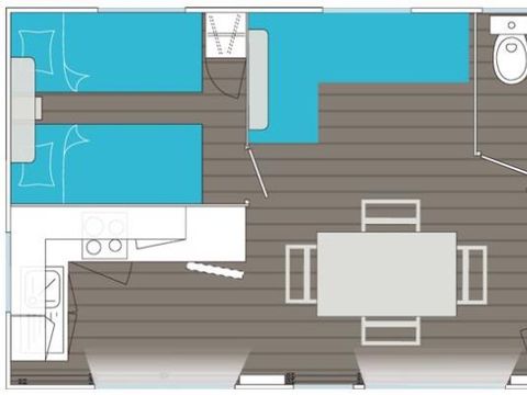 MOBILHOME 4 personnes - Grand Large CONFORT -2 chambres 30m²- *Clim, terrasse, TV*