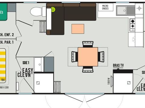 MOBILHOME 8 personnes - 4 chambres