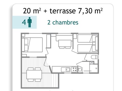 MOBILHOME 4 personnes - Mobil home - 2 chambres 4 pers
