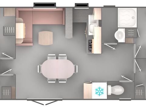 MOBILHOME 8 personnes - Mobil Home Essentiel - 4 chambres 8 pers