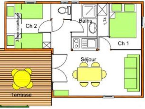 CHALET 5 personnes - Chalet 2 chambres - dim