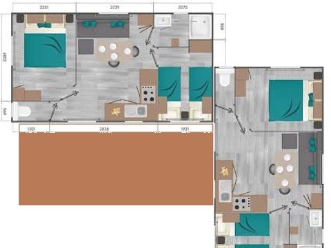 MOBILHOME 8 personnes - Cabane TRIBU 4 chambres