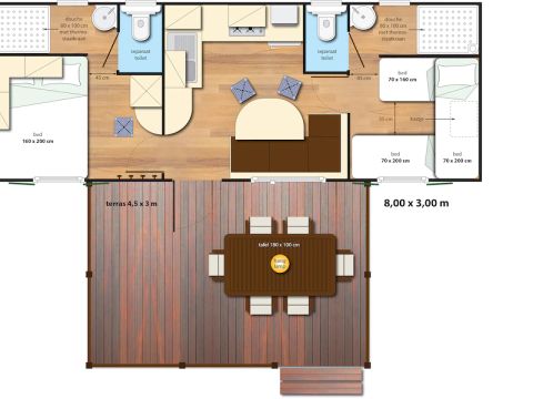 MOBILHOME 5 personnes - SunLodge Maple (arrivée en haute saison vendredi)