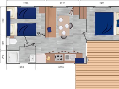 MOBILHOME 5 personnes - Cottage Confort 