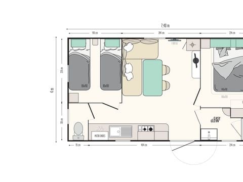 MOBILHOME 5 personnes - Confort Plus - climatisé