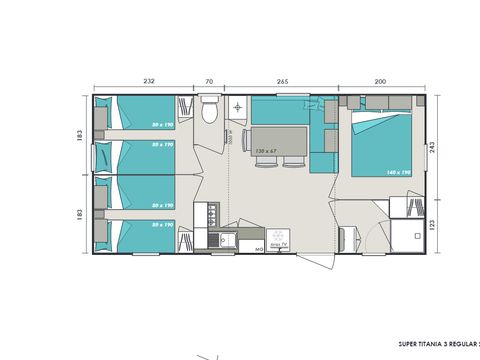 Mobilhome 6 personnes - Cottage Family Clim 30m²