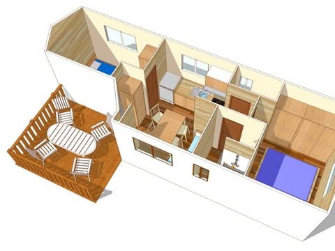 MOBILHOME 4 personnes - Classic | 2 Ch. | 4 Pers. | Terrasse simple | Clim