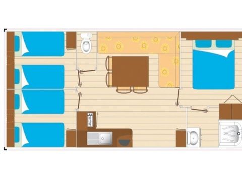 Mobilhome 8 personnes - Loisir 3 chambres 30m²