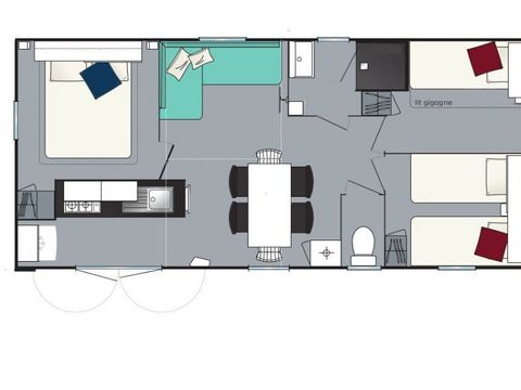 Mobilhome 8 personnes - Loisir 8 personnes 3 chambres 34m²