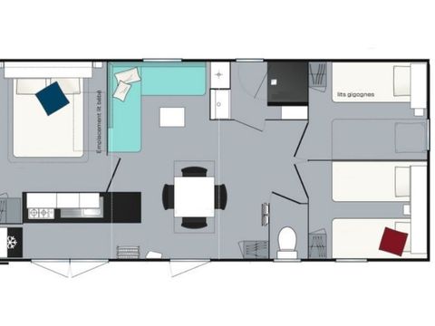 Mobilhome 8 personnes - Loisir 8 personnes 3 chambres 34m²