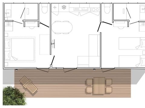 MOBILHOME 6 personnes -  Mahana 2 chambres 2 sdb 33m²