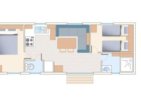 MOBILHOME 4 personnes - Mobil-home Confort 26m² 2 chambres + terrasse semi-couverte