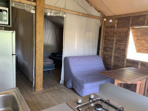 LODGE 4 personnes - Cabane Lodge sur pilotis 34m² 2 chambres  + terrasse