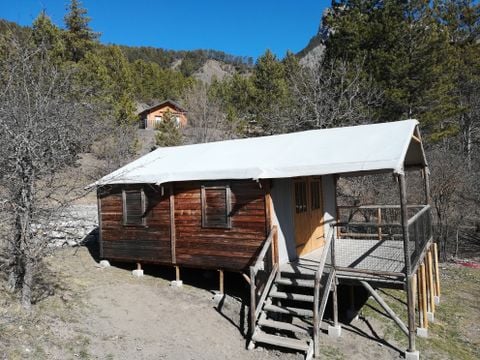 MOBILHOME 5 personnes - Cabane Lodge sur Pilotis 34m² 2 chambres + terrasse