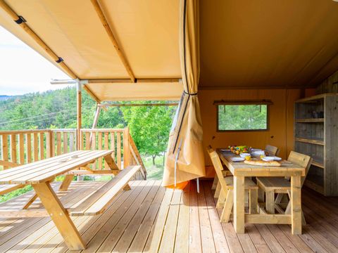 TENTE 4 personnes - Tente Lodge Premium 27m² 2 chambres + terrasse 16m²