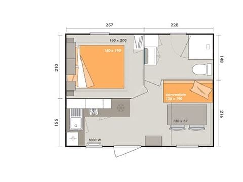 MOBILHOME 2 personnes - Texas 1