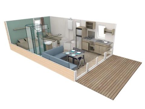 MOBILHOME 4 personnes - Loggia Confort 33m² - Bord de lac - Climatisation - TV