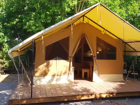 Tente en toile et en bois 5 personnes - Ecolodge