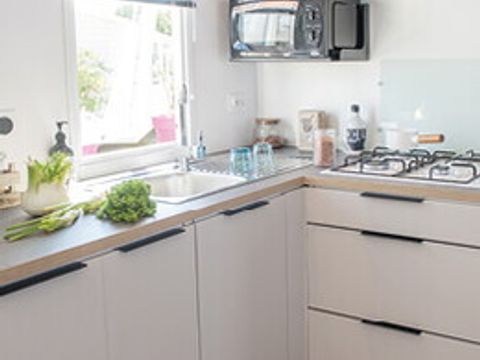 Mobilhome 2 personnes - Mobil-home | Comfort | 1 Ch. | 2 Pers. | Terrasse surélévée non couverte | TV