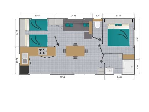 Mobilhome 4 personnes - Loggia Premium 29/30m² - Climatisation