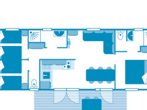 Mobilhome 6 personnes - Cottage Vue océan 6p 3ch Premium
