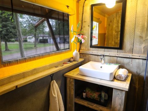 Tente en toile et en bois 5 personnes - Tente safari Loubine