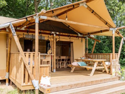 Tente en toile et en bois 5 personnes - Tente safari Loubine