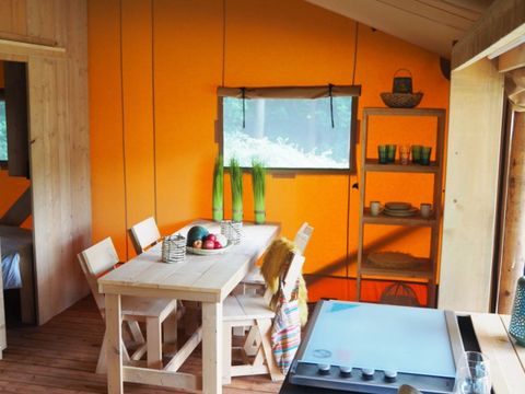 Tente en toile et en bois 5 personnes - Tente safari Loubine