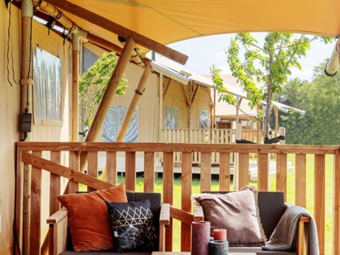 Tente en toile et en bois 6 personnes - Tente safari Flétan