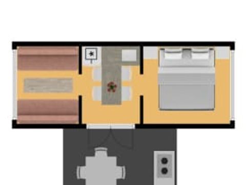 BUNGALOW TOILÉ 4 personnes - Bungalow tente Crevette