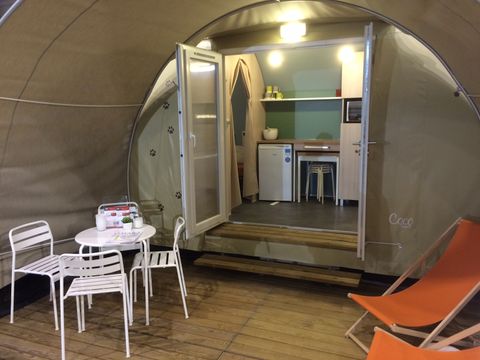 TENTE TOILE ET BOIS 4 personnes - Chalet tente Crevette