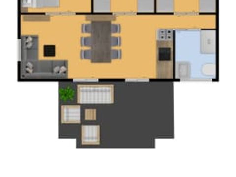 Tente en toile et en bois 6 personnes - Tente safari Flétan
