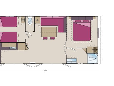 Mobilhome 5 personnes - Mobil-home CONFORT