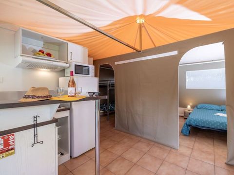 TENTE TOILE ET BOIS 5 personnes -  Lodge 2 chambres 5 pers
